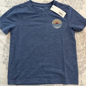 Janie and Jack Blue Tee with Striped Circle Design